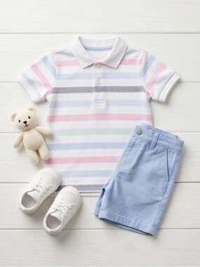 Target Pastel Striped Polo - White, Pink, Blue, Mint, Gray